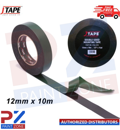 Double Sided Foam Tape 12mm Black Durable Strong 10M Permanent Self Adhesive